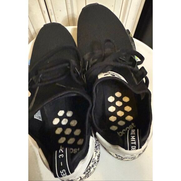 Adidas Men's NMD R1 Graffiti Lace Up Athletic Sneaker Shoes Black Size 13 - Picture 6 of 13